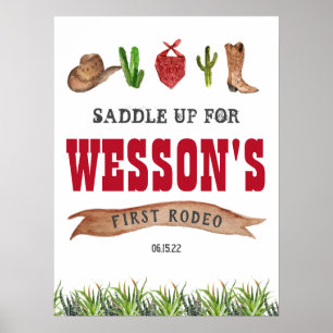 Western välkomstskylt för Cowboy Rodeo Poster