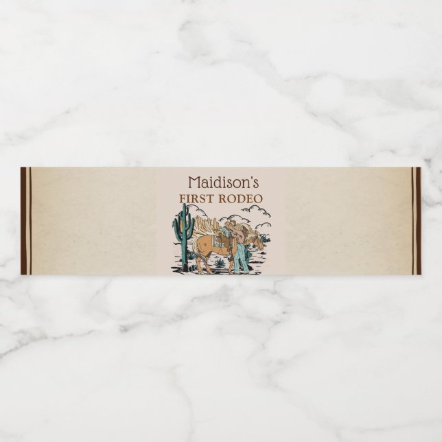 Western Vattenflaska för Rustic Födelsedagsfest Vattenflaskor Etikett (Singel etikett)