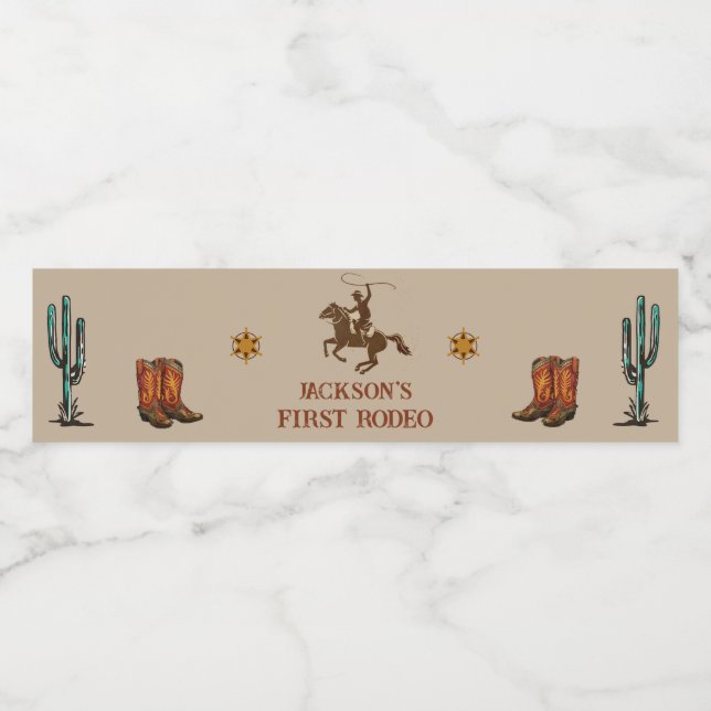 Western Vattenflaska för Rustic Födelsedagsfest Vattenflaskor Etikett (Singel etikett)