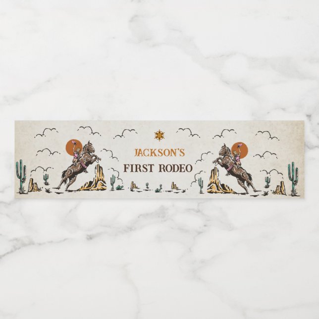 Western Vattenflaska för Rustic Födelsedagsfest Vattenflaskor Etikett (Singel etikett)