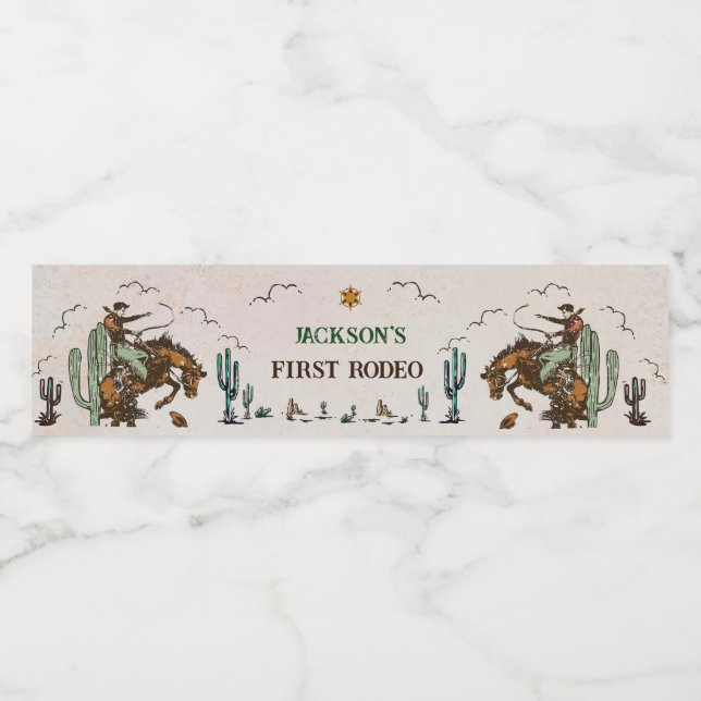 Western Vattenflaska för Rustic Födelsedagsfest Vattenflaskor Etikett (Singel etikett)