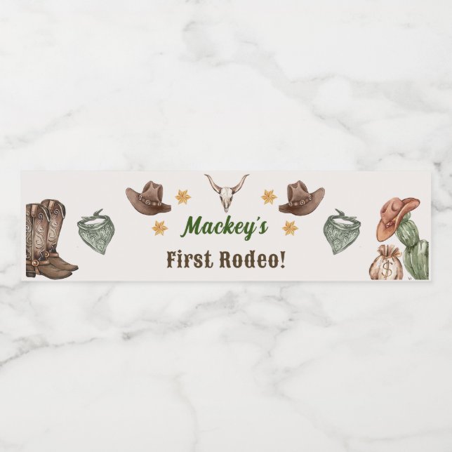 Western Vattenflaska för Rustic Födelsedagsfest Vattenflaskor Etikett (Singel etikett)