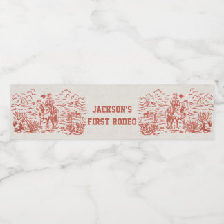 Western Vattenflaska för Rustic Födelsedagsfest Vattenflaskor Etikett