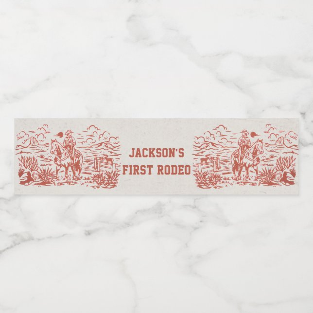 Western Vattenflaska för Rustic Födelsedagsfest Vattenflaskor Etikett (Singel etikett)