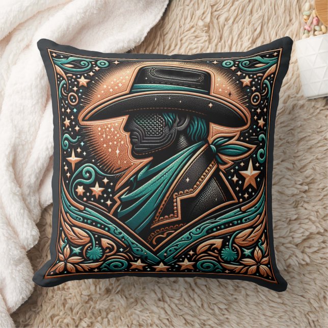 Western verktygslåda för utskrift av läder kudde (Filt)