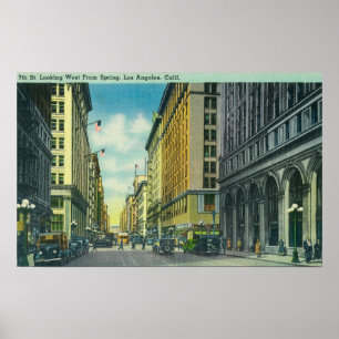 Western View of 7:e Street från Vår Street Poster