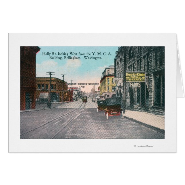 Western View of Holly Street från YMCA Bldg Hälsningskort (Framsidan Horizontal)