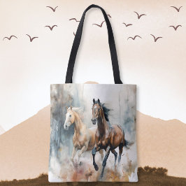 Western Vild Horse Tote Tygkasse