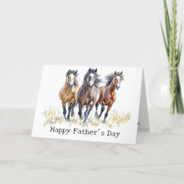 Western Vild och fri Mustang Horses Fars dag Tack Kort