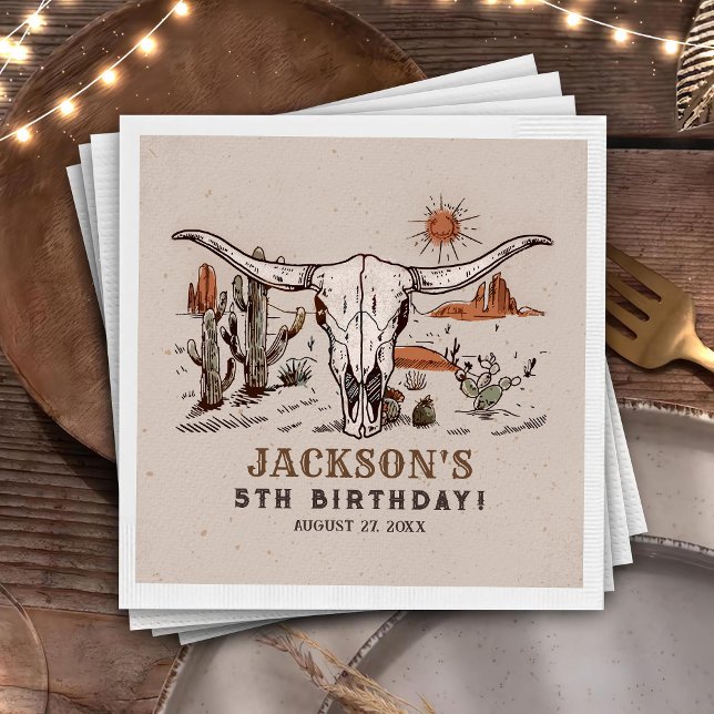 Western Vilda western Cowboy Birthday Napkin Pappersservett (Skapare uppladdad)