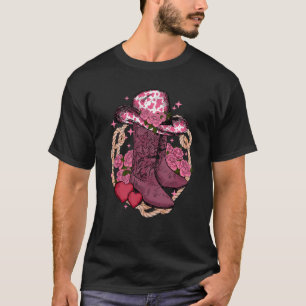 Western Vintage av grottor och hatt Grunge Retro T Shirt