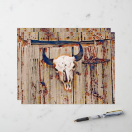 Western Vintage Bull Skull Rustic Brown Barn