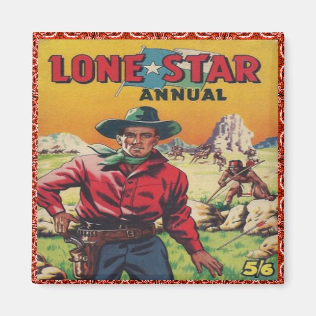 Western Vintage Cowboy Magnet (Framsidan)