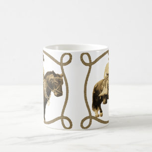 Western Vintage Cowboy på häst Kaffemugg