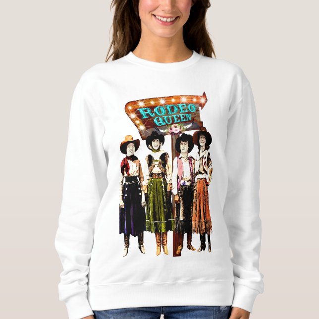 Western Vintage Cowgirl Rodeo Queen T Shirt (Framsida)