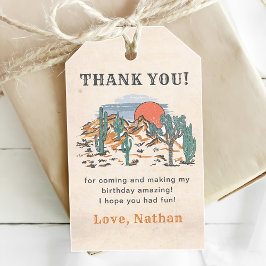 Western Vintage Desert Rodeo 1:a födelsedag Presentetikett