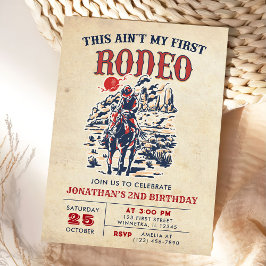 Western Vintage Desert Rodeo 2:a födelsedagen Inbjudningar
