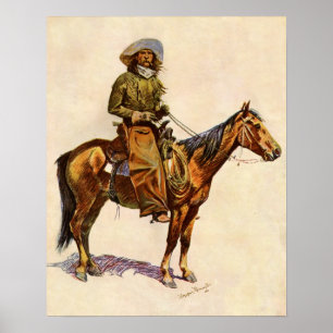 Western vintage, en Arizona Cowboy vid Remington Poster