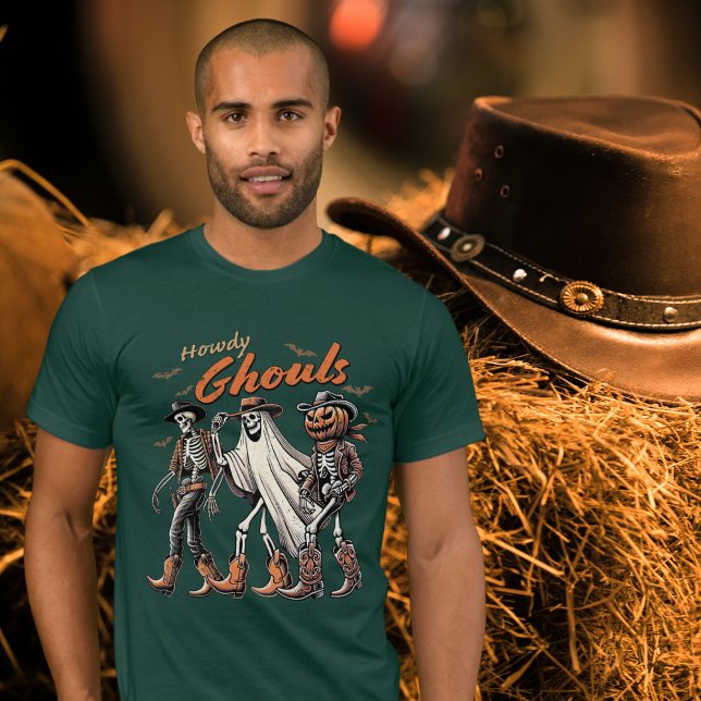Western Vintage Howdy Ghouls Halloween T Shirt (Skapare uppladdad)