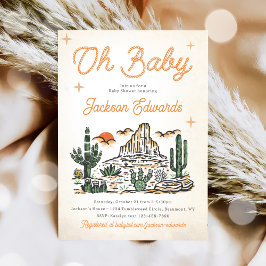 Western Vintage Önskad babystövel Inbjudningar