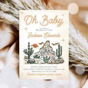 Western Vintage Önskad babystövel Inbjudningar