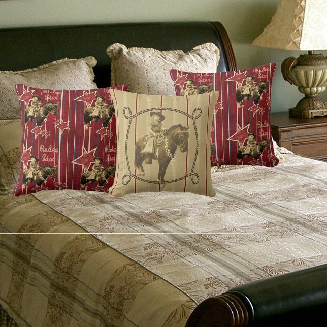 Western Vintage på häst Kudde (Skapare uppladdad)