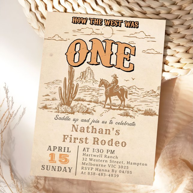 Western Vintage Rodeo 1-års inbjudan  (Skapare uppladdad)