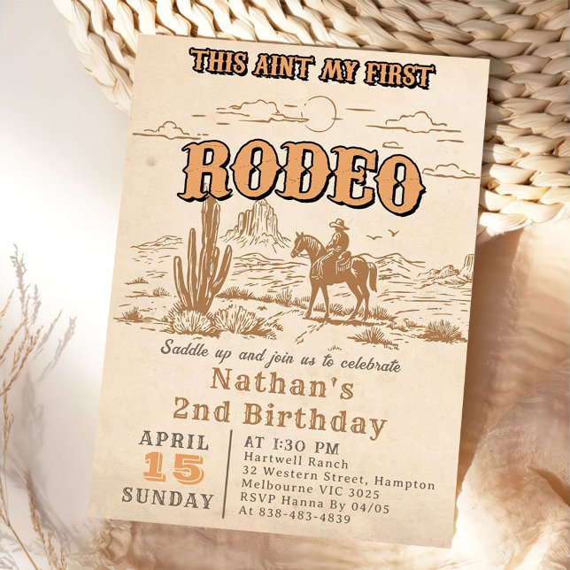 Western Vintage Rodeo 2-års inbjudan  (Skapare uppladdad)