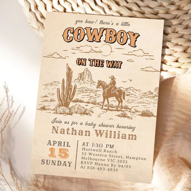 Western Vintage Rodeo Baby Shower Invitation  Inbjudningar (Skapare uppladdad)