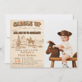 Western Vintage Rodeo Birthday Invitation Inbjudningar