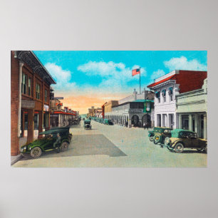 Western vy från 5th and Main Street Corner Poster