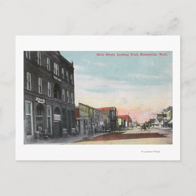 Western vy från Main StreetKennewick, WA Vykort (Framsida)