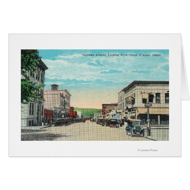 Western vy över Sherman Avenue Hälsningskort (Framsidan Horizontal)
