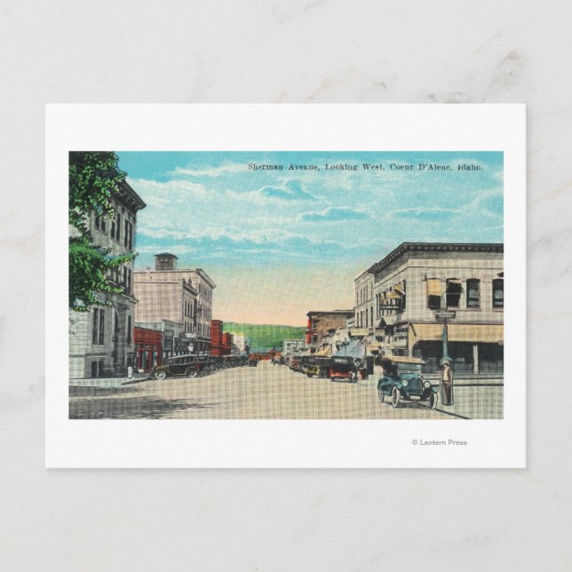 Western vy över Sherman Avenue Vykort (Framsida)