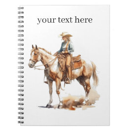 Western Watercolor Blonde Cowgirl, anpassningsbar Anteckningsbok