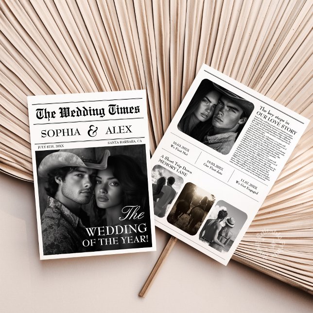 Western webbutsändning Bröllopsinbjudan Inbjudan (Newspapers Wedding Invitation Western Cowgirl)