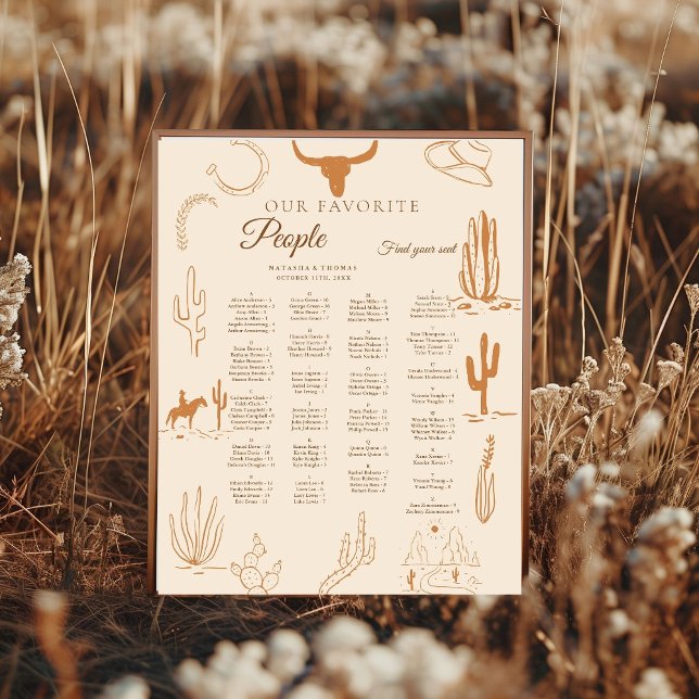 Western Wedding Alphabetical Seating  Poster (Skapare uppladdad)
