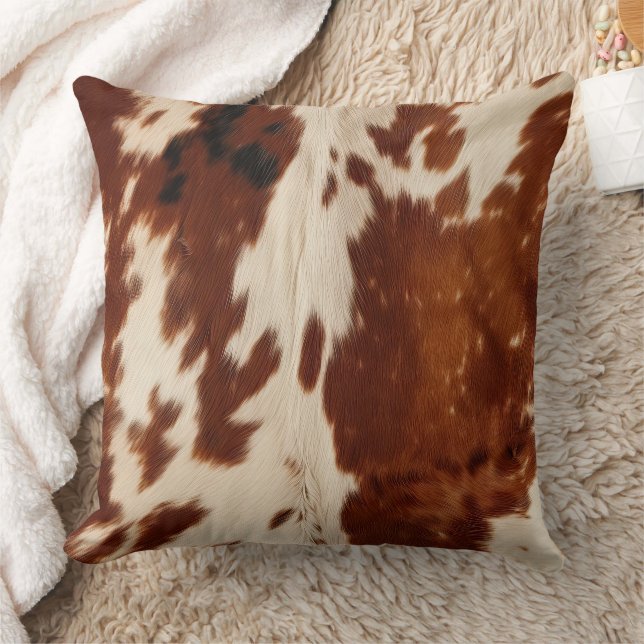 Western White Brown Black Cowhide Kudde (Filt)