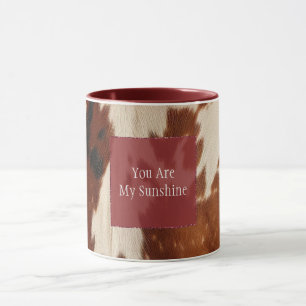 Western White Brown Black Cowhide Mugg