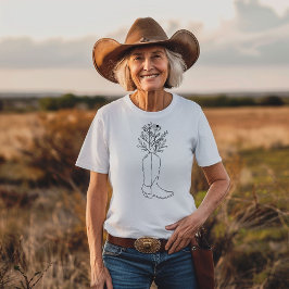 Western WildblomcowboyBoot T Shirt