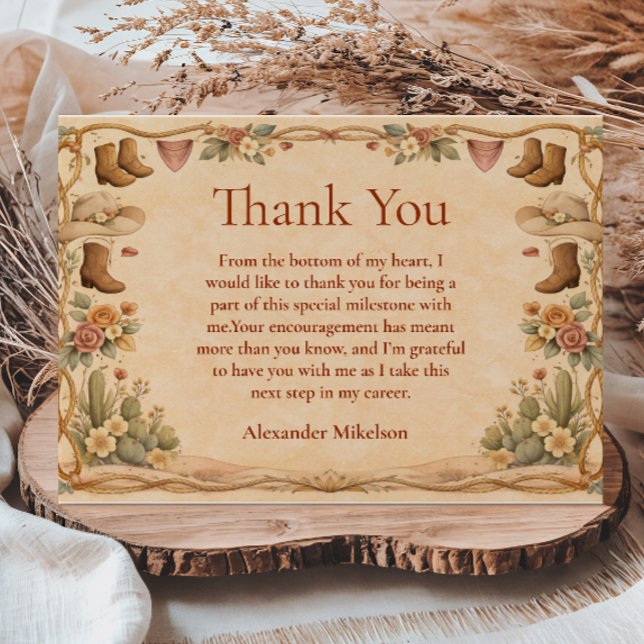 Western Wildflower Party Examen Tack Kort (Skapare uppladdad)