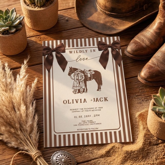 Western Wildly in love Hand Drawn Wedding Inbjudningar (Skapare uppladdad)