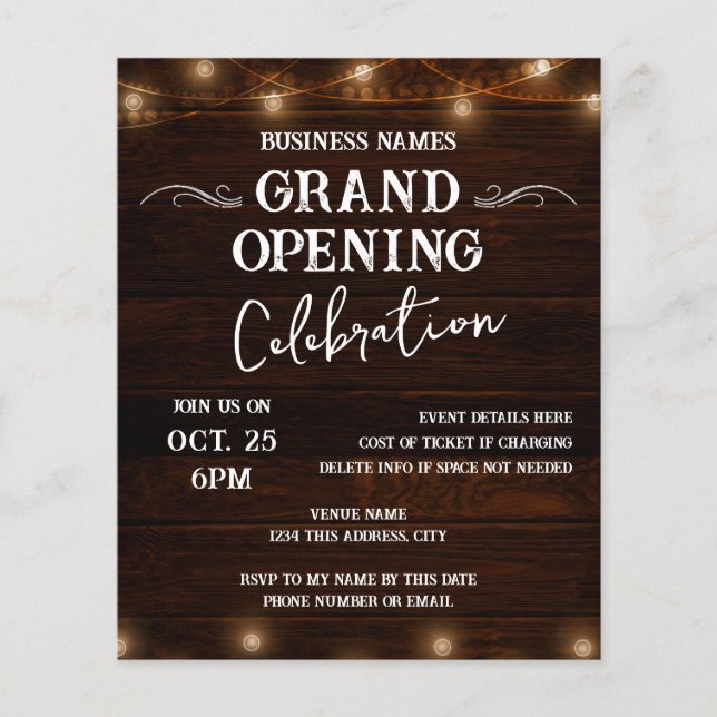 Western Wood Business Grand Open (Framsida)