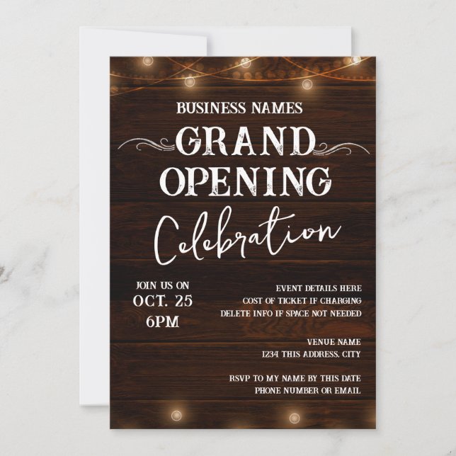 Western Wood Business Grand Open Inbjudningar (Framsida)