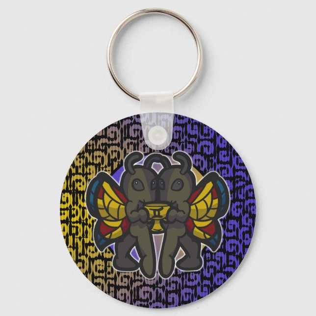 Western Zodiac - Gemini Keychain Nyckelring (Framsida)