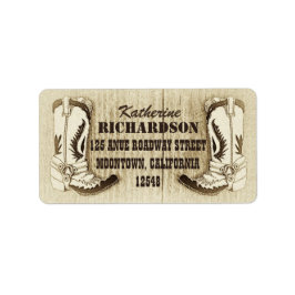 westerna adressetiketter för cowboystövlar