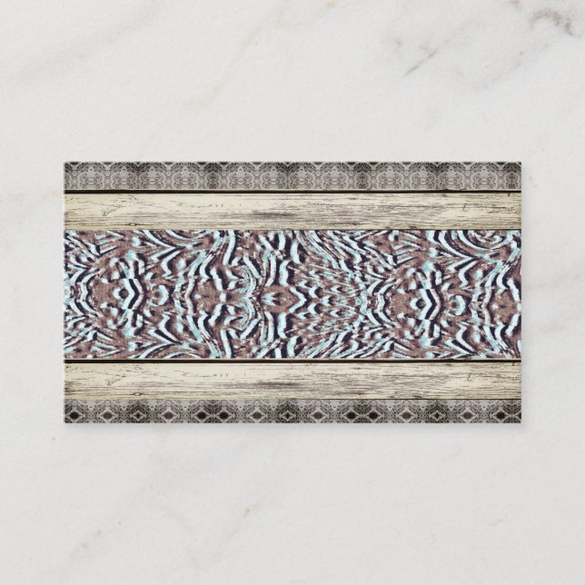 Westerna Affärskort i Turquise Leather Land Visitkort (Framsida)