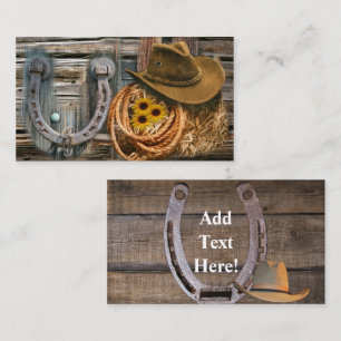 Westerna Affärskortet Horseshoe Cowboy Hat Lasso Visitkort