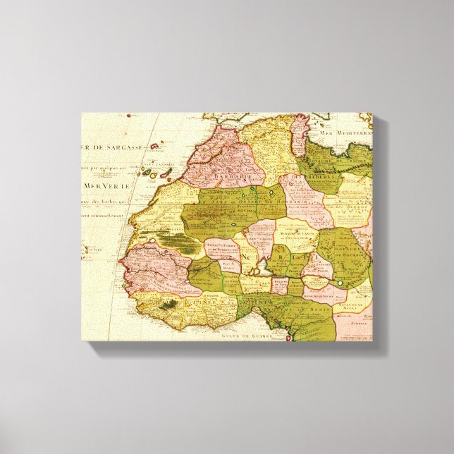 Westerna AfrikaPanoramisk kartaVästra Afrikan 2 Canvastryck (Framsida)