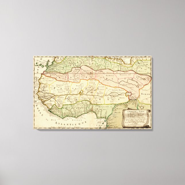 Westerna AfrikaPanoramisk kartaVästra Afrikan Canvastryck (Framsida)